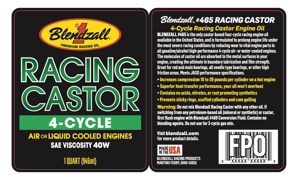 Blendzall #465 Four-Cycle Racing Castor