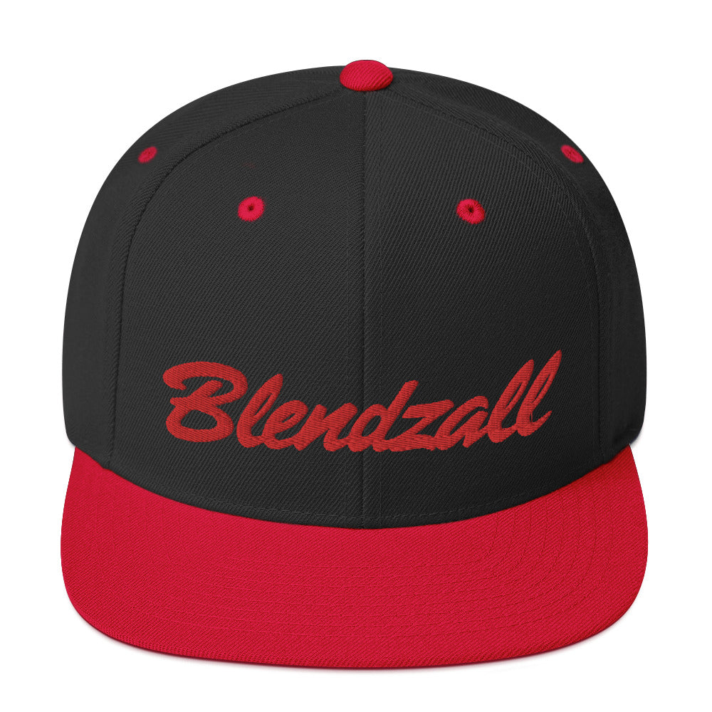 Blendzall Red Script Snapback Hat